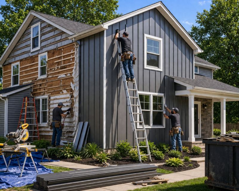 Vertical Siding Replacement in Roswell, GA